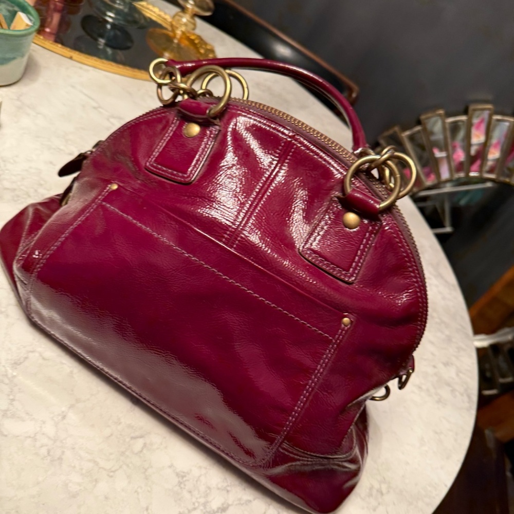 Coach Legacy Francine Patent Leather Satchel - Purple - Picture 5 of 14